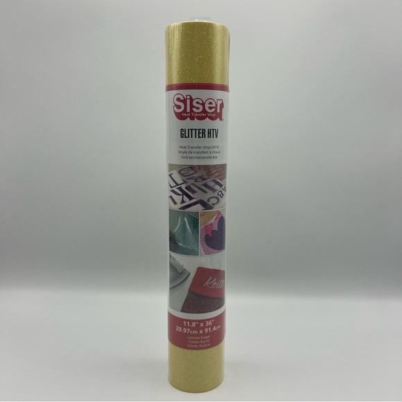 NWT Siser Glitter HTV Lemon Sugar 11.8x36 Heat Transfer Vinyl Roll Sparkle - Picture 1 of 5